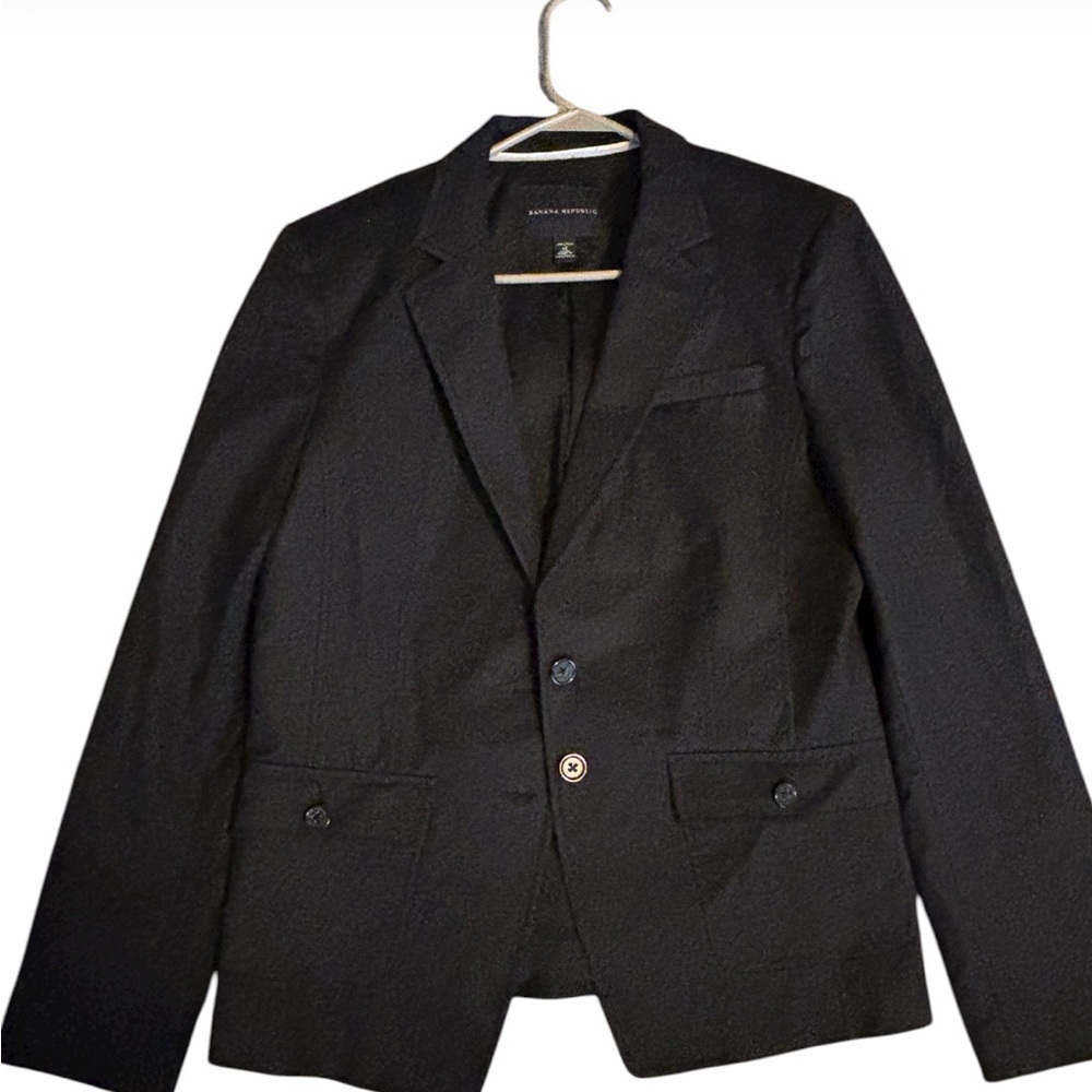Women's Banana Republic Classic Black Blazer Notched lapel & back vent size 14
